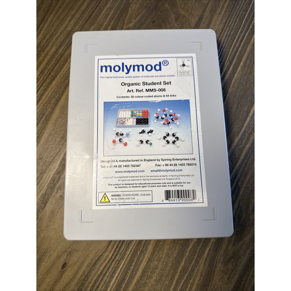 Molymod Organic Student Set MMS-008 Made In England Complete 114 Pieces & Tool